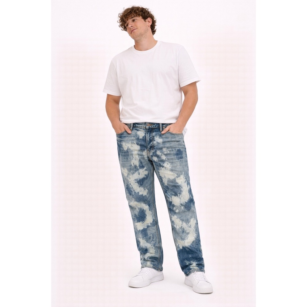 Mnml Denim Jeans‎ Mens Size 30 Blue Cloud Bleach Wash Slim Fit Streetwear Pants